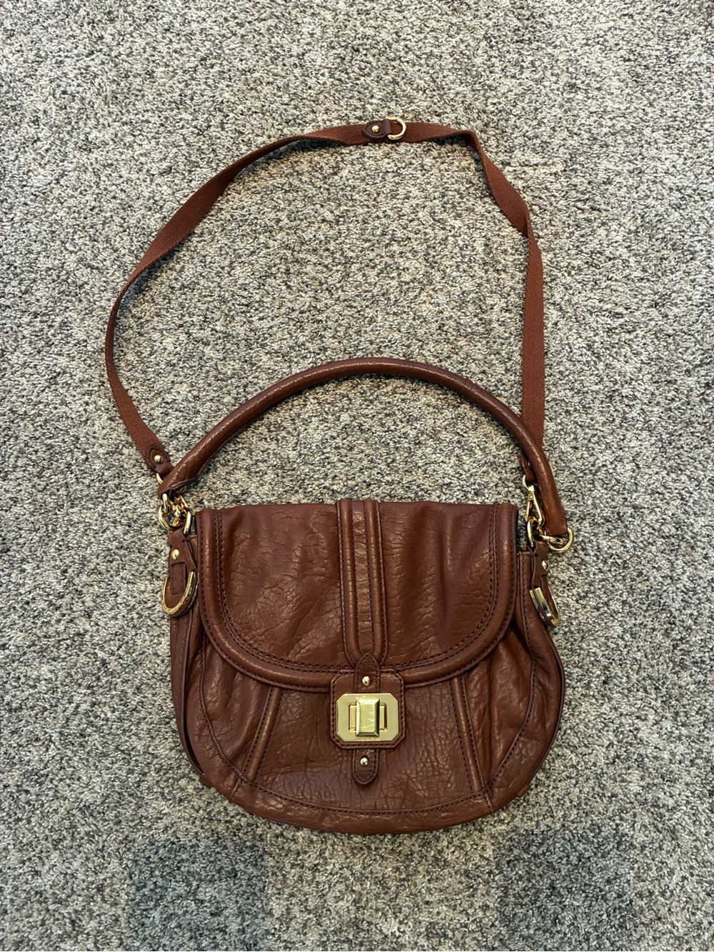 Juicy Couture Brown Leather Bag with Gold Hardware